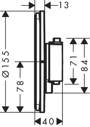 Hansgrohe ShowerSelect Comfort S Falsík alatti termosztát, 1 funkciós, króm 15553000