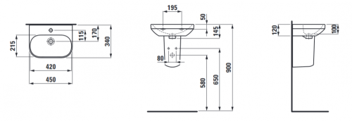 Laufen Lua 45x34 cm kézmosó H8150840001041