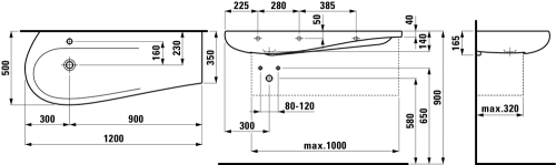 Laufen ILBAGNOALESSI ONE 120x50 mosdó matt kávé H8149731881041