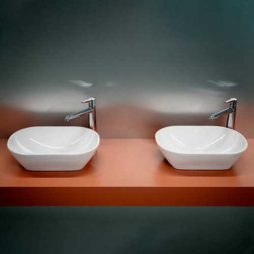 Laufen Lua pultra ültethető mosdó túlfolyó nélkül 50x35 cm LCC felülettel H8120834001121