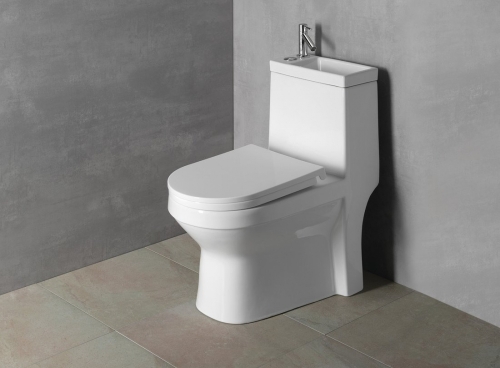 Sapho AQUALINE HYGIE monoblokkos WC beépített mosdóval, fehér PB104W