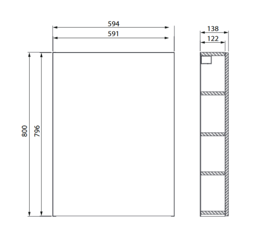 Cersanit City 60 fali szekrény 60x80 cm, fehér S584-021-DSM