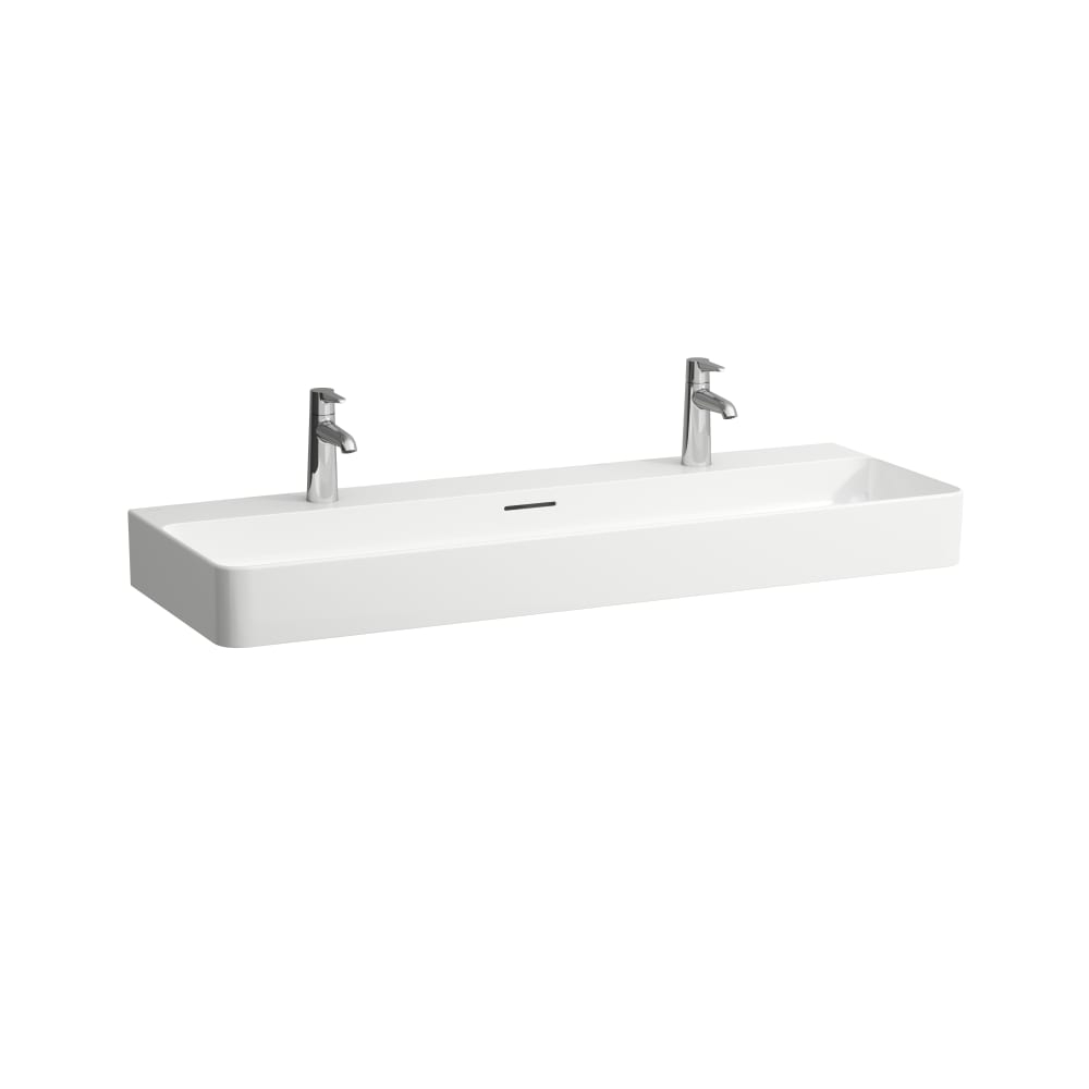 Laufen Val 120x42 cm mosdó két csaplyukkal, fehér LCC felülettel H8102894001071