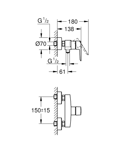 Grohe Start egykaros zuhanycsaptelep, matt fekete 322792432