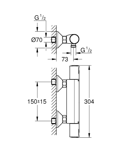 Grohe Precision Start termosztátos zuhanycsaptelep, matt fekete 345942430