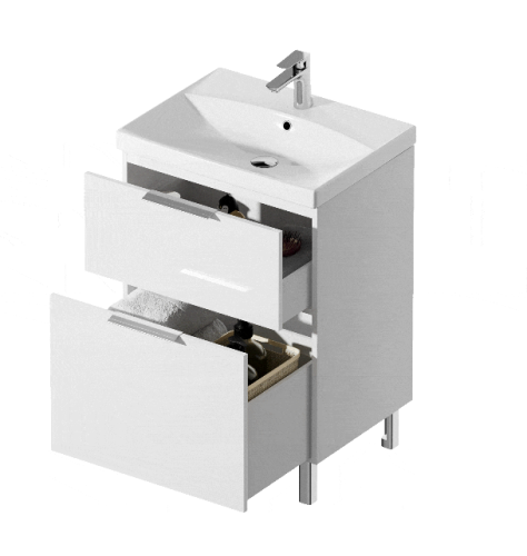 Cersanit City 60-as fürdőszobaszekrény mosdóval, fehér S801-422