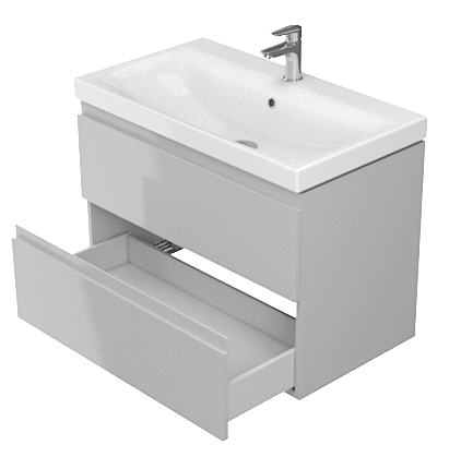 Cersanit Moduo 80-as fürdőszobaszekrény lapraszerelt (mosdó nélkül), szürke S590-007-DSM