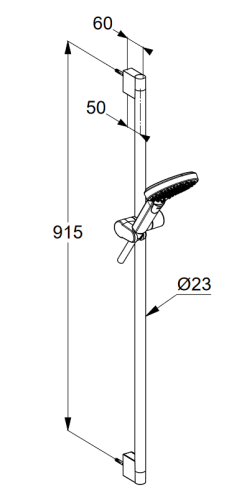 Kludi xDIVE zuhanygarnitúra 90 cm 3s 6993005-00