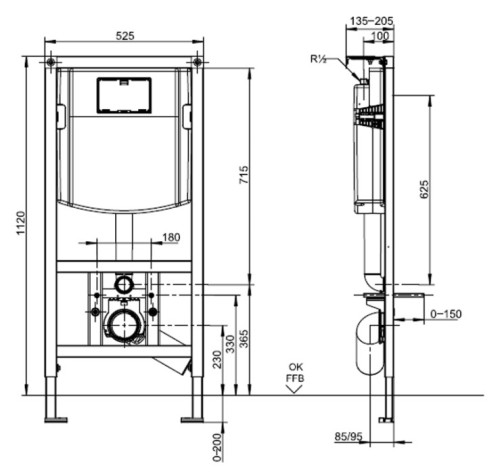 Villeroy & Boch falsík alatti wc tartály komplett szett SZP-VB1 (92246100, 92249068, 4694HR01)