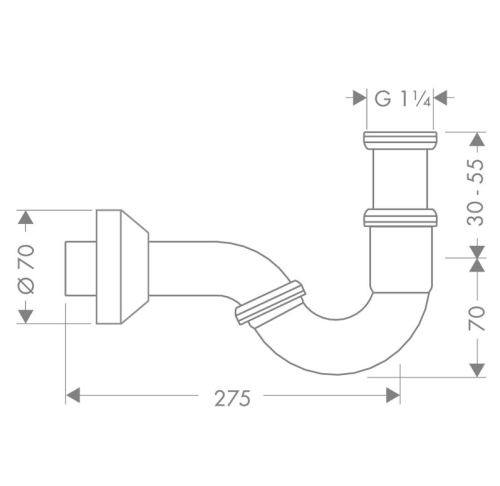 Hansgrohe standard bidé csőszifon, króm 55237000