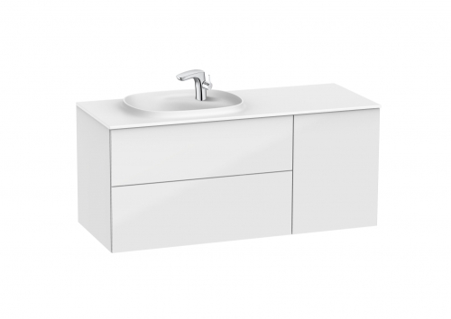 Roca Beyond 120 cm balos fürdőszoba bútor mosdóval, fényes fehér A851391806