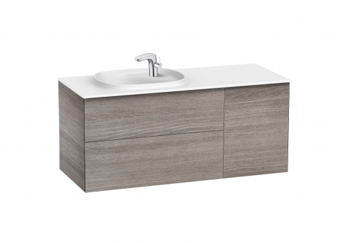 Roca Beyond 120 cm balos fürdőszoba bútor mosdóval, texturált tölgy A851391402