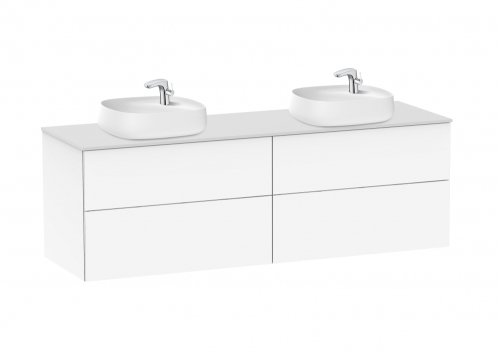 Roca Beyond 160 cm fürdőszoba bútor ráültethető mosdóval, fényes fehér A851407806