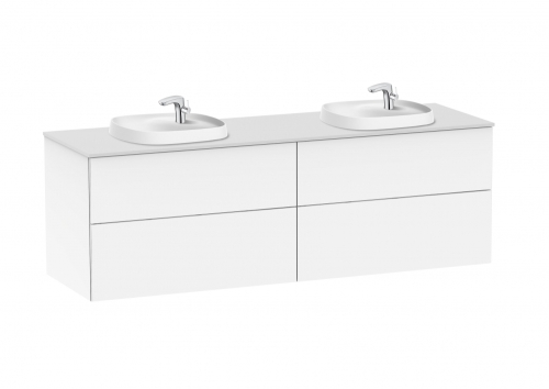 Roca Beyond 160 cm fürdőszoba bútor beépíthető mosdóval, fényes fehér A851419806