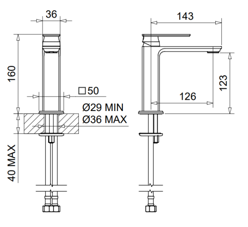 Bugnatese ATELIER mosdócsaptelep klikk-klakk leeresztővel (pvd) fényes rame színben 9413SCPR