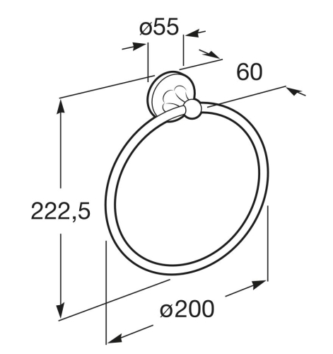 Roca Classica törölközőtartó gyűrű, króm A816813001