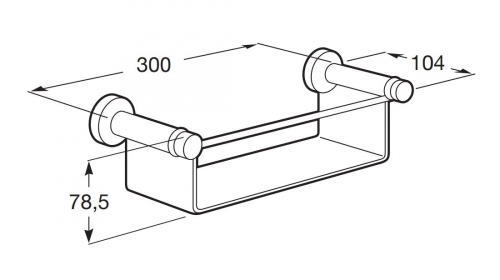 Roca Superinox fali polc, matt króm A817311002