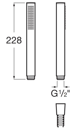 Roca Stella Stick Square kézizuhany, króm A5B9L61C00