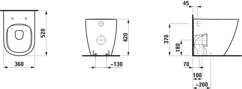 Laufen Lua perem nélküli álló wc H8230810000001