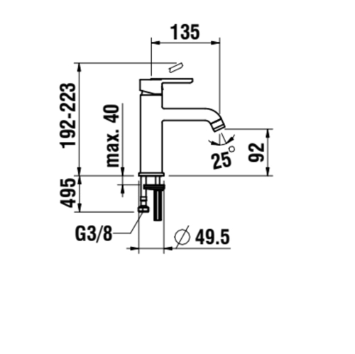 Laufen Lua egykaros mosdó csaptelep Eco+ lefolyószelep nélkül, króm H3110810041201