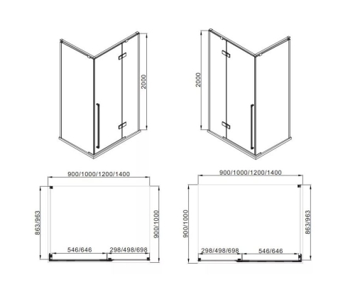 Wellis Sorrento Plus 90x90 szögletes zuhanykabin Easy Clean bevonattal, jobbos WC00500