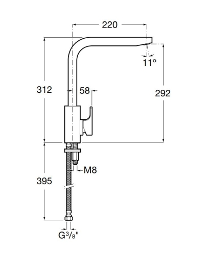 Roca L90 ColdStart egykaros mosogató csaptelep, króm A5A8501C00