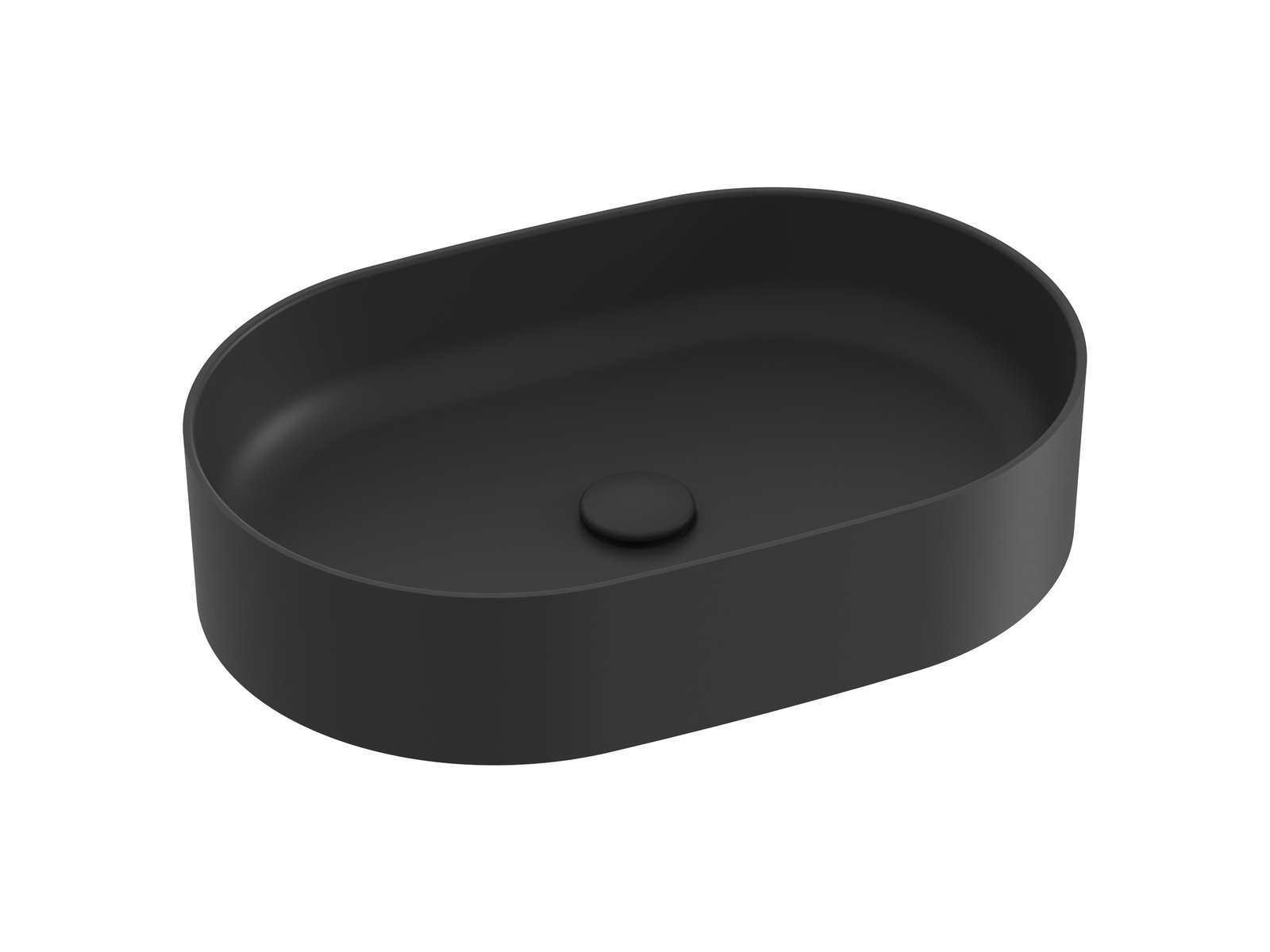 Ravak Ceramic O Slim 55x37 cm pultra ültethető mosdó, matt fekete XJX0D155000