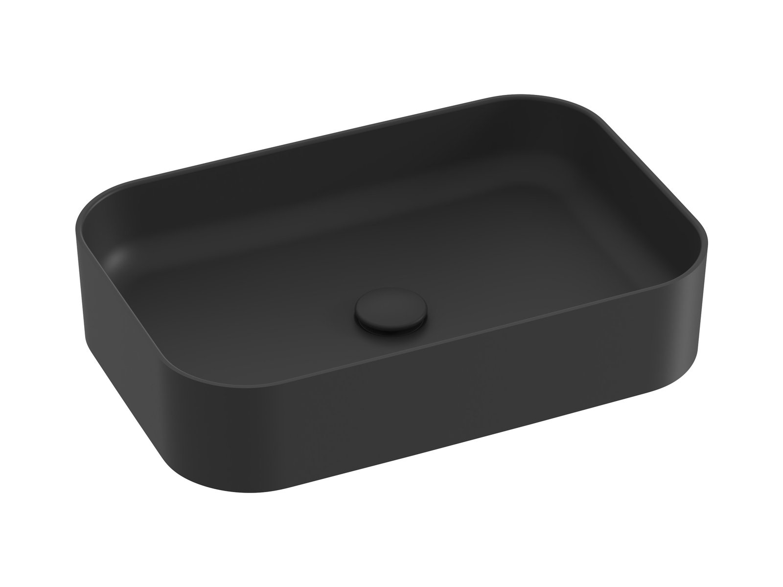 Ravak Ceramic R Slim 55x37 cm pultra ültethető mosdó, matt fekete XJX0D155001