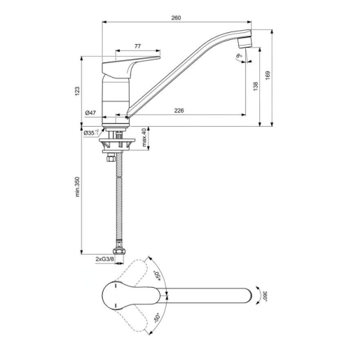 Ideal Standard Cerabase mosogató csaptelep, króm BD431AA