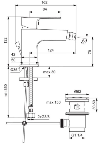 Ideal Standard Cerafine D bide csaptelep, króm BC492AA