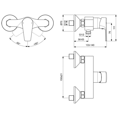 Ideal Standard Cerafine D zuhany csaptelep, króm BC493AA