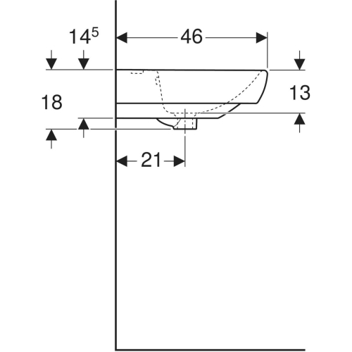 Geberit Selnova Square 60x46 cm mosdó, fehér 500.300.01.7