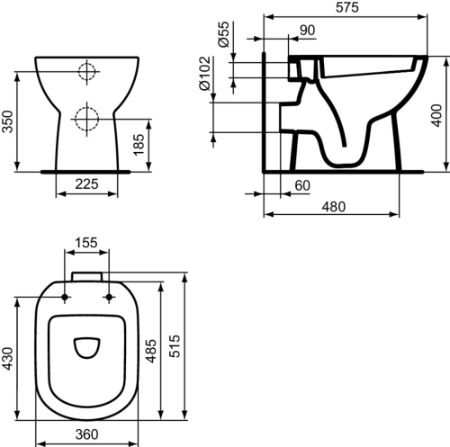 Ideal Standard I.Life A álló wc T467301