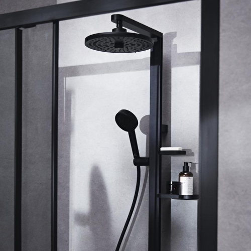 Ideal Standard Ceratherm Alu+ termosztátos zuhanyrendszer, silk black BD583XG