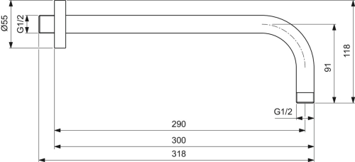 Ideal Standard Idealrain L1 30 cm-es fali zuhanykar, króm B9444AA