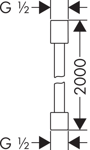 Axor Starck 200 cm-es zuhany gégecső, króm szín 28284000