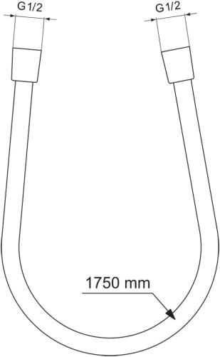 Ideal Standard Ideaflex zuhanygégecső, 175 cm matt fekete szín BE175XG