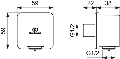 Ideal Standard Idealrain fali könyök, króm BC772AA