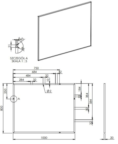 AREZZO design keretes tükör 100x80, króm AR-168424