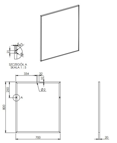 AREZZO design keretes tükör 70x80, króm AR-168421