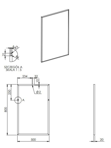 AREZZO design keretes tükör 50x80, króm AR-168419