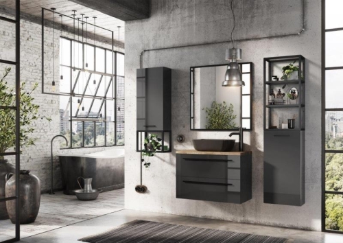 AREZZO design keretes tükör 80x80, fekete AR-167582