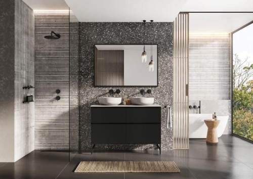 AREZZO design keretes tükör 100x80, fekete AR-167583