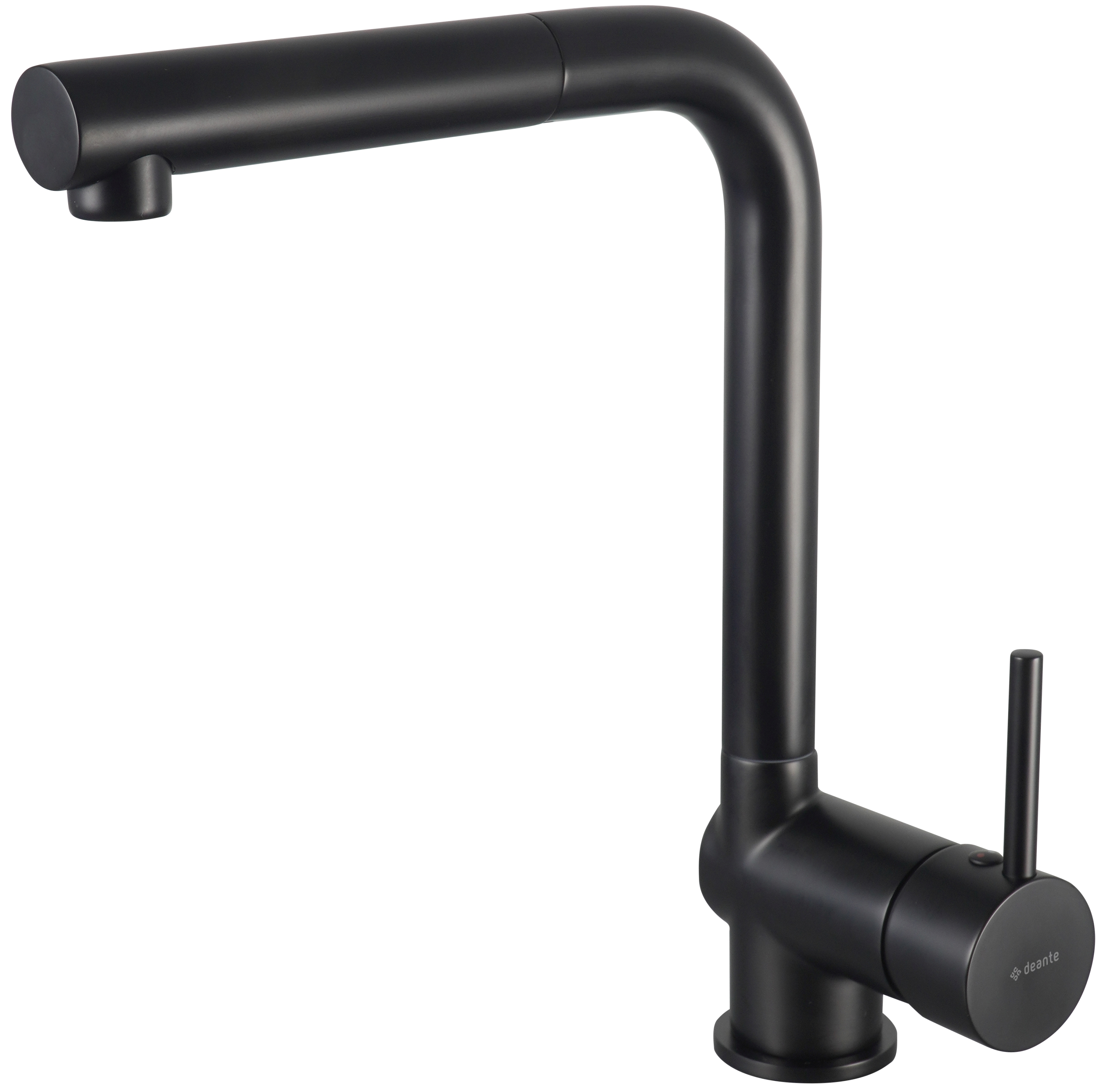 Deante Aster mosogató csaptelep kihúzható kifolyóval, matt fekete BCA_N73M