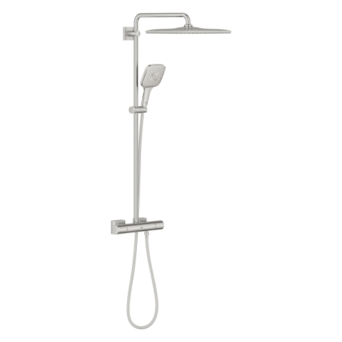 Grohe Rainshower SmartActive 310 Cube termosztátos zuhanyrendszer, SuperSteel 26837DC0