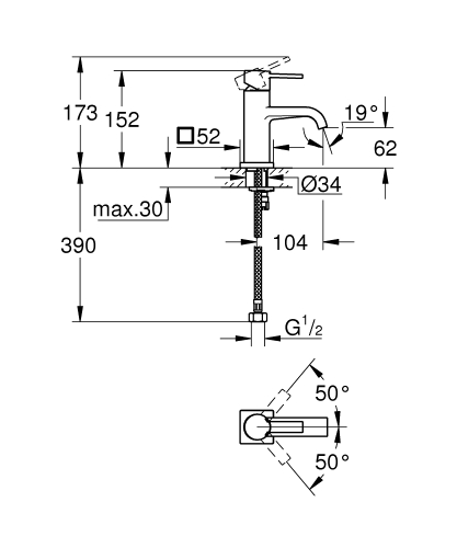 Grohe Allure egykaros mosdócsaptelep M-es méret 32759000 (K)