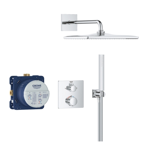 Grohe Precision Thermostat falsík alatti zuhanyrendszer Vitalio Rain Mono 310 Cube fejzuhannyal 34881000