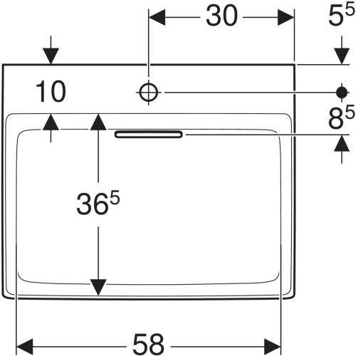 Geberit ONE 60x48 cm KeraTect mosdó, fehér 505.034.00.1