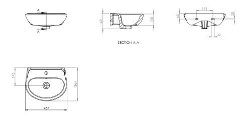 Deante Jasmin 45,7x36,4 cm kézmosó CDJ_6U4W