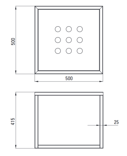 Deante Temisto fürdőszobai fali mosdótartó konzol 50x50 cm , matt fekete CSW_X50A